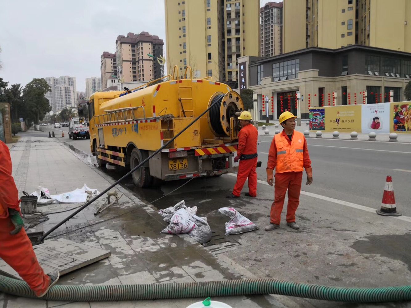 蒋湖农场排污管道清淤-管道清洗